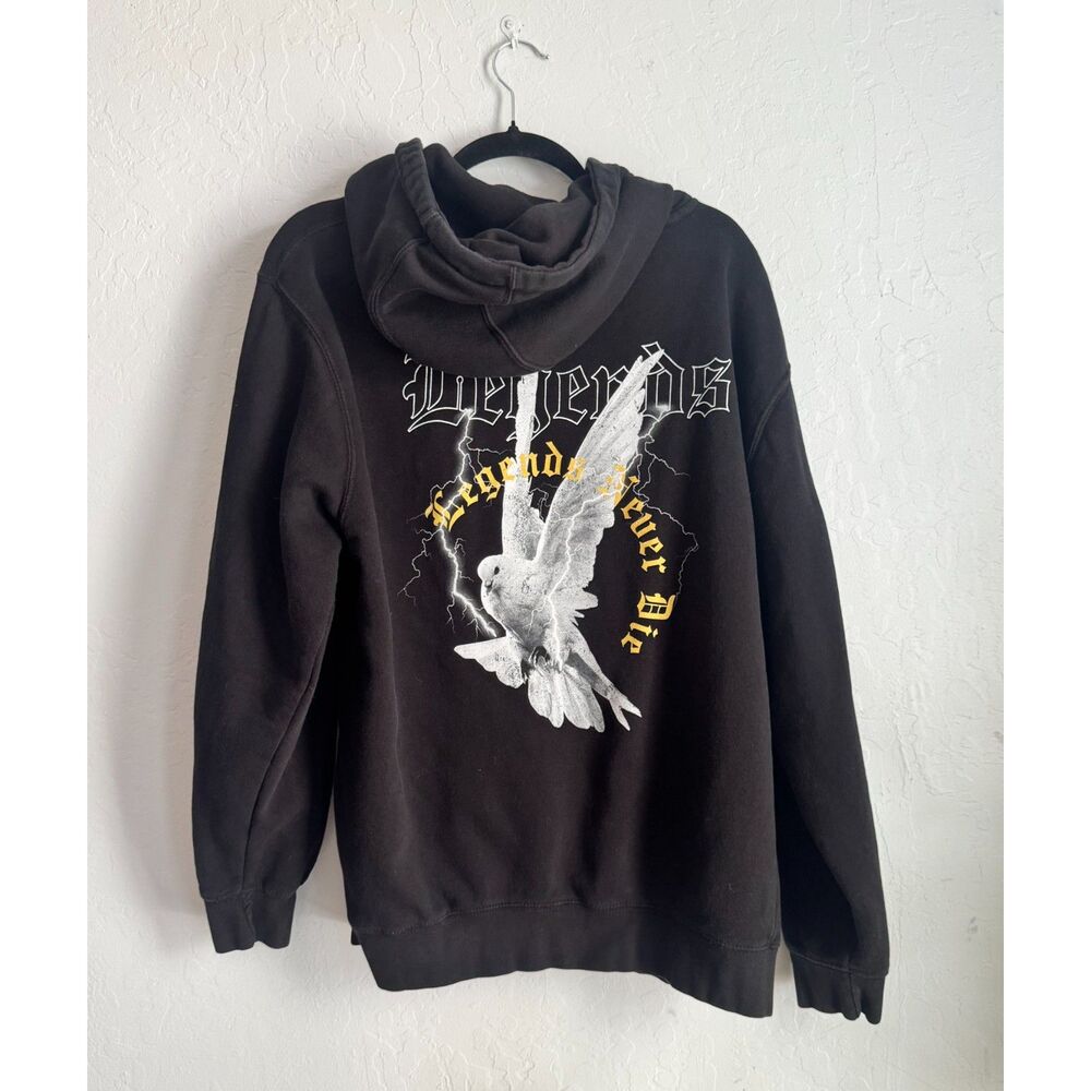 Tuned in Tokyo Legends Black Graphic Hoodie Size L Dove Lightning Streetwea